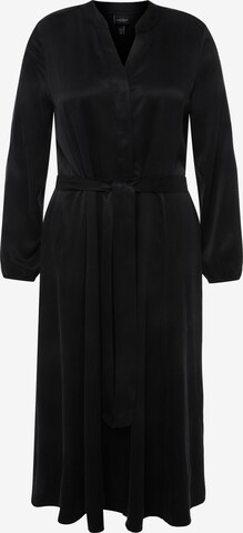 Ulla Popken Shirt Dress in Black: front