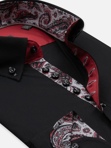 Slim fit Camicia business 'Donatello Poplin' di 7Camicie in nero