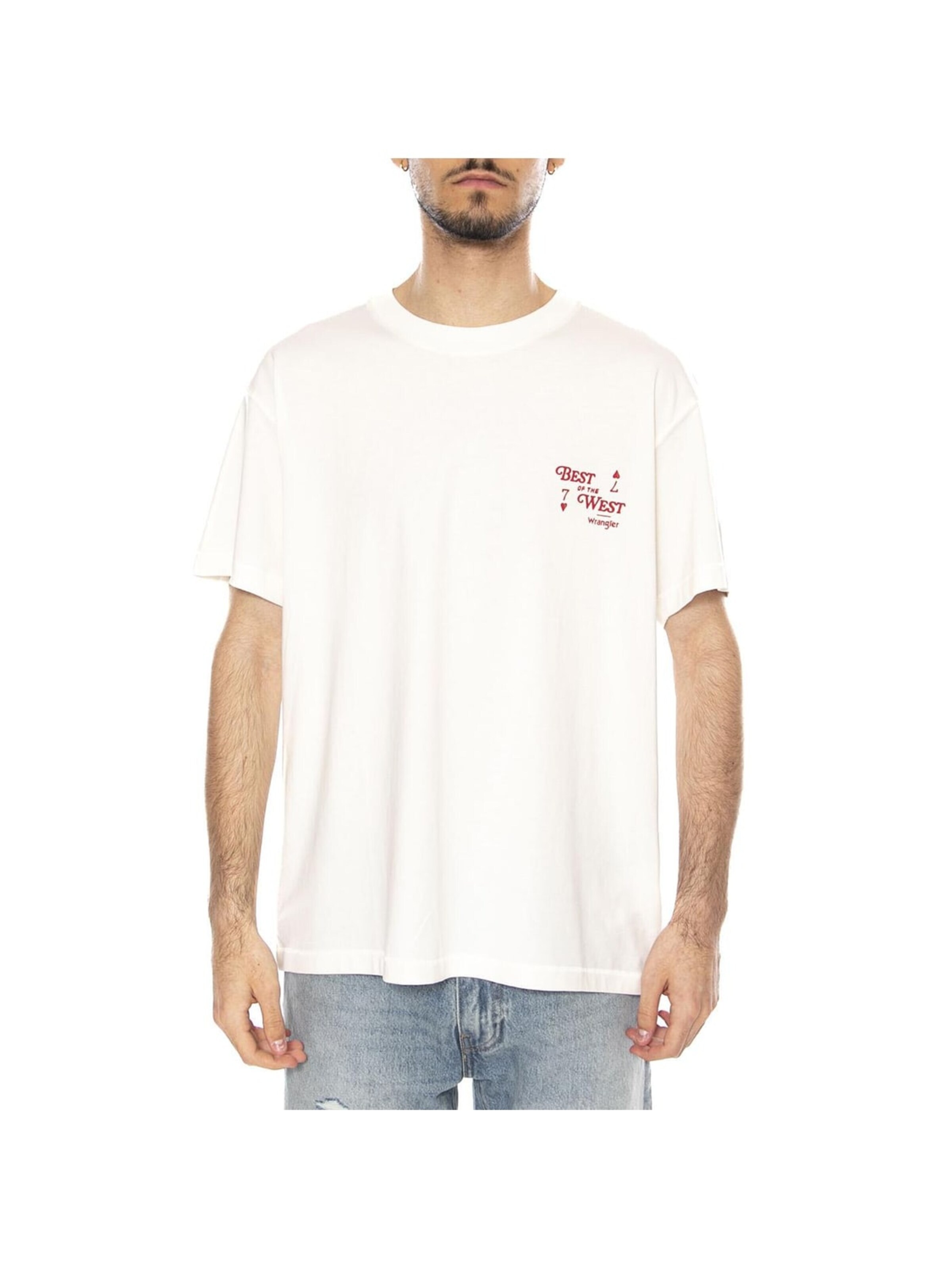 T-Shirt 'VINTAGE TEE WORN WHITE' WRANGLER en blanc : devant