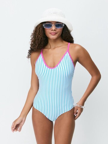 C&City Bralette Swimsuit in Blue: front