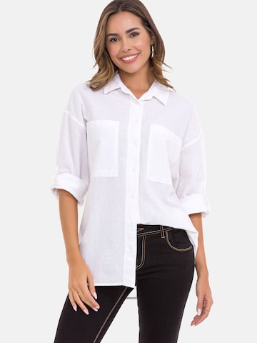 CIPO & BAXX Blouse 'WH125' in Wit: voorkant