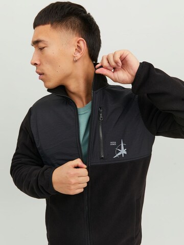 JACK & JONES Fleece Jacket 'Filo' in Black