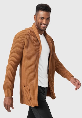 INDICODE JEANS Knit Cardigan in Brown