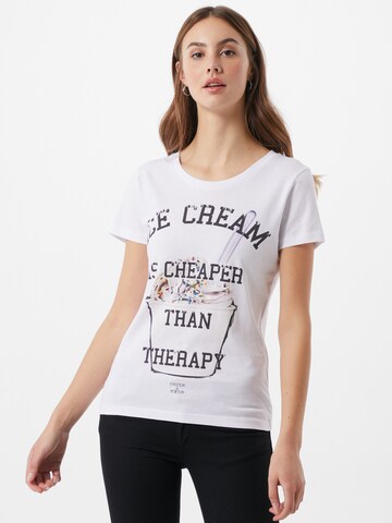 Tricou 'Ice Therapy' de la EINSTEIN & NEWTON pe alb: față