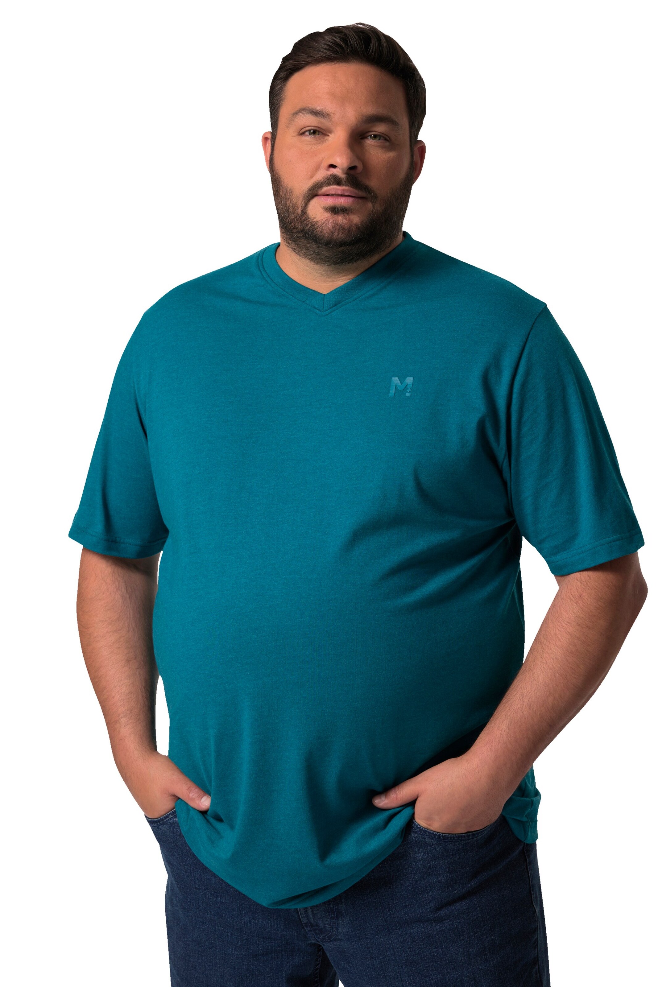 Men Plus T-Shirt in Blau: Vorderseite
