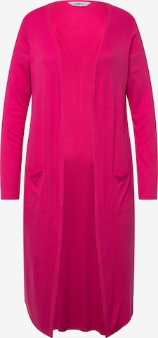 Janet & Joyce Gebreid vest in Roze: voorkant