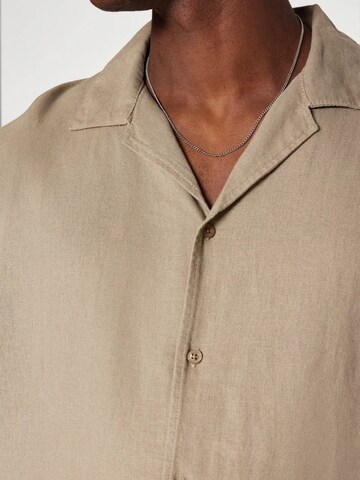 Denim Project Regular Fit Shirt ' DP Linen ' in Beige