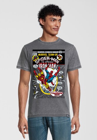 Recovered Shirt 'Marvel Team Up' in Grey: front