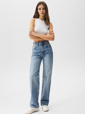 Pull&Bear Wide Leg Jeans in Blau