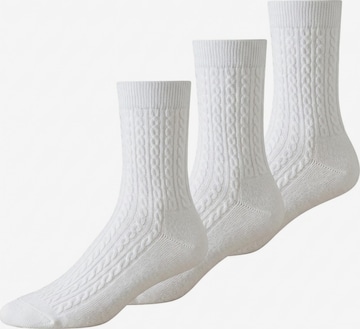 Millo Socks 'Cosy Twist' in White: front