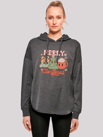 Sweat-shirt 'Merry Christmas' F4NT4STIC en gris : devant