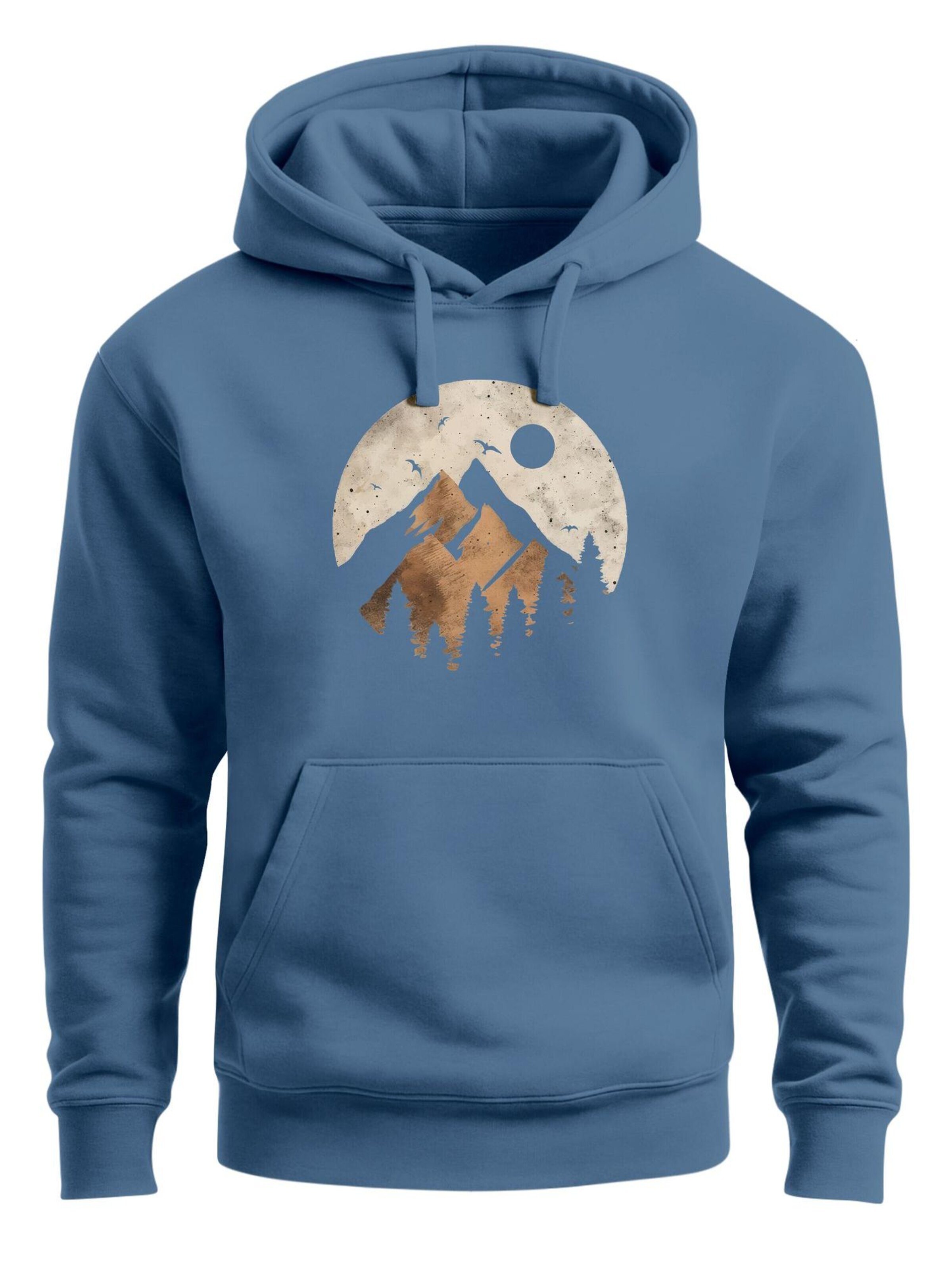 Neverless Sweatshirt 'Mountain Scape'‌‌‌‌‌‌ in Blau: Vorderseite