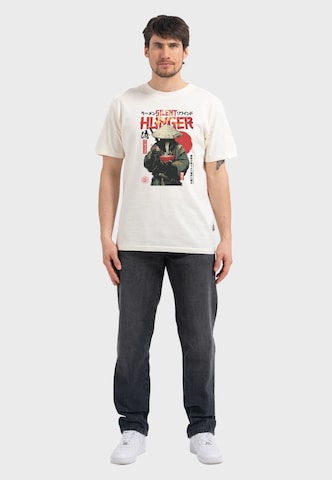 Oldskull Shirt 'Asian Monk Ramen Treet Graphic' in White