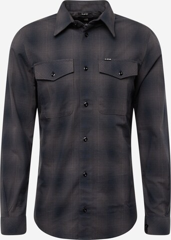 G-Star RAW Regular fit Button Up Shirt 'Marine' in Black: front