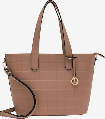 L.CREDI Shopper in Brown: front