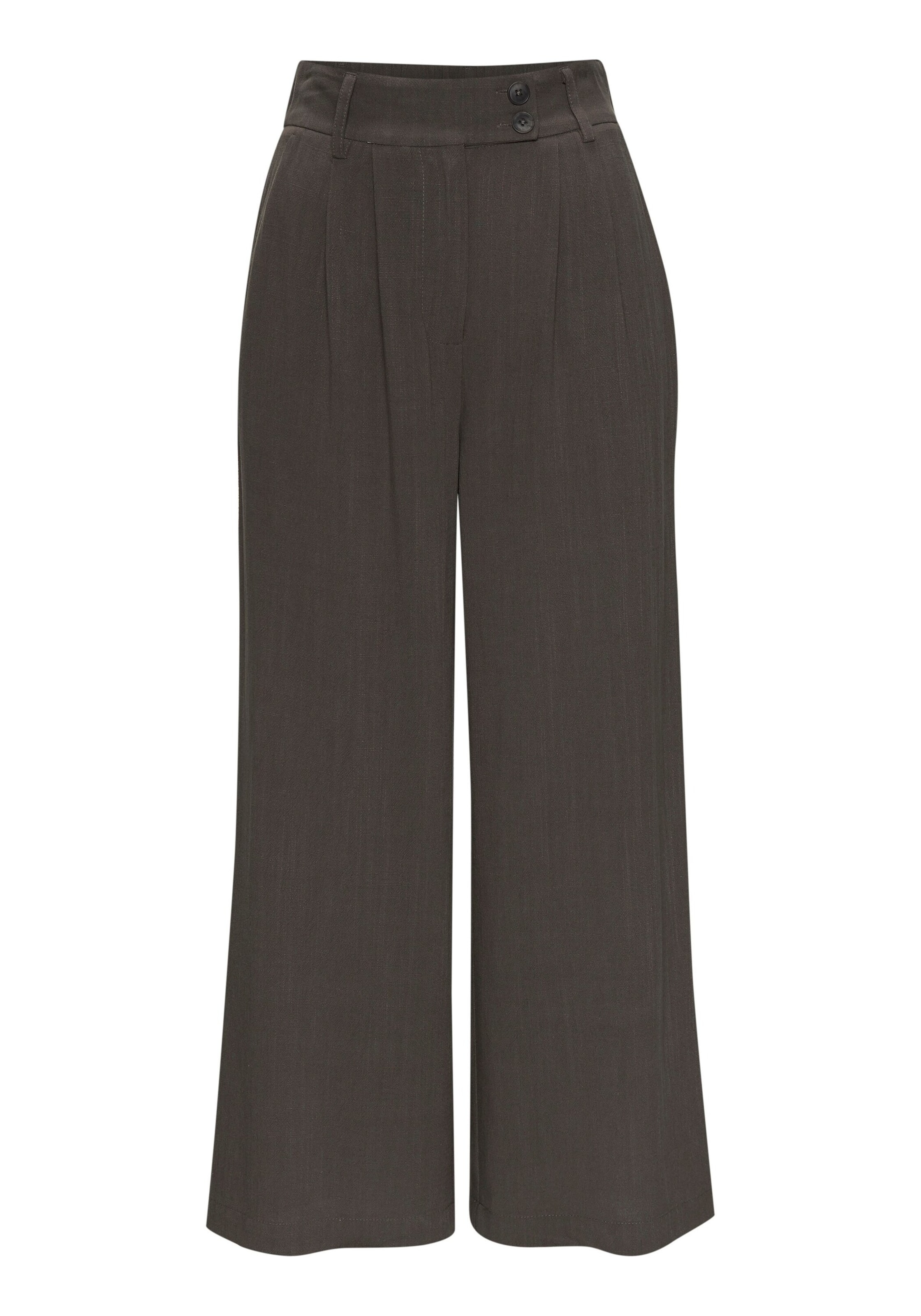 LASCANA Wide leg Pleat-Front Pants in Green: front