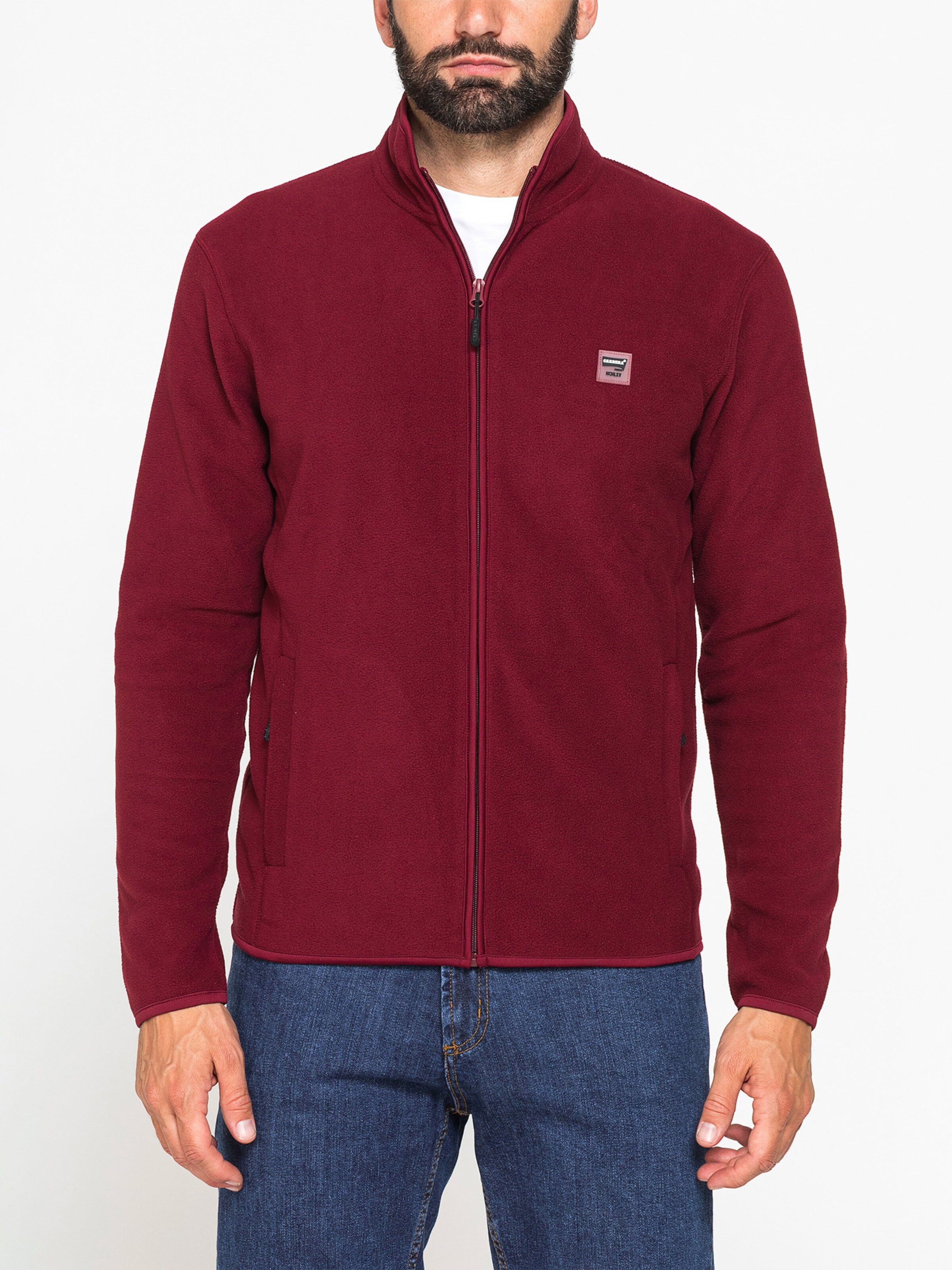Carrera Jeans Fleece jacket 'Central Zip' in Red: front