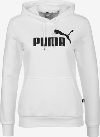 PUMA Athletic Sweatshirt 'ESSENTIAL Logo Hoodie' in White: front