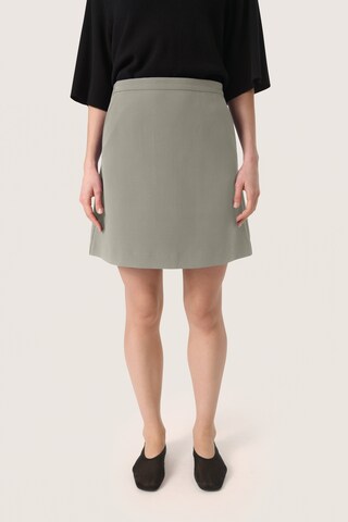 SOAKED IN LUXURY Rok 'Corinne Aline' in Grijs: voorkant