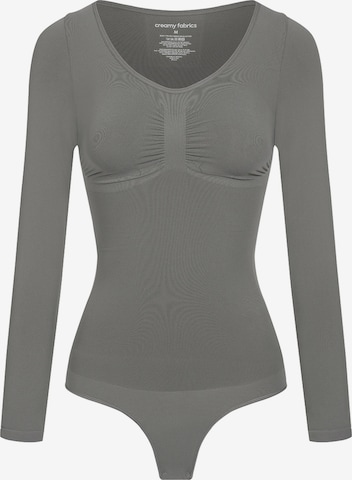 Body modelant 'Bodysuit Sculpting Shapewear Longsleeve mit String' cfab (formerly creamy fabrics) en gris : devant