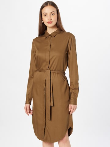 ThokkThokk Shirt Dress in Brown: front