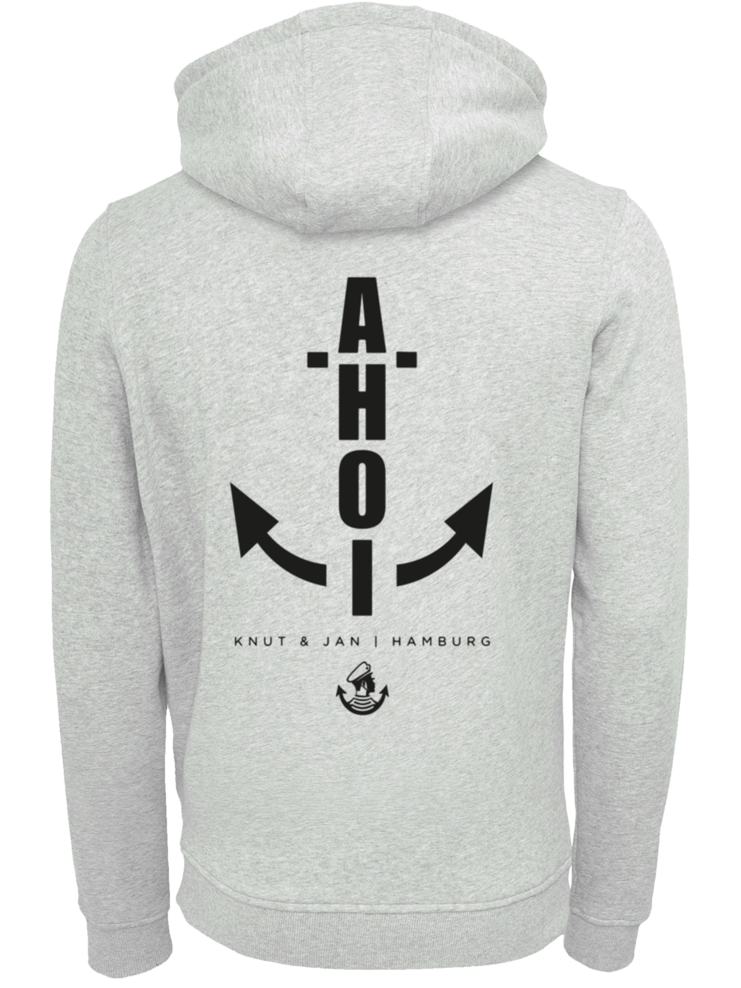 Sweat-shirt 'Ahoi Anker Knut & Jan Hamburg' F4NT4STIC en gris