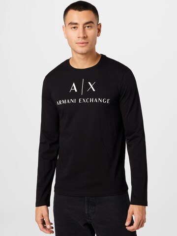 melns ARMANI EXCHANGE T-Krekls: no priekšpuses