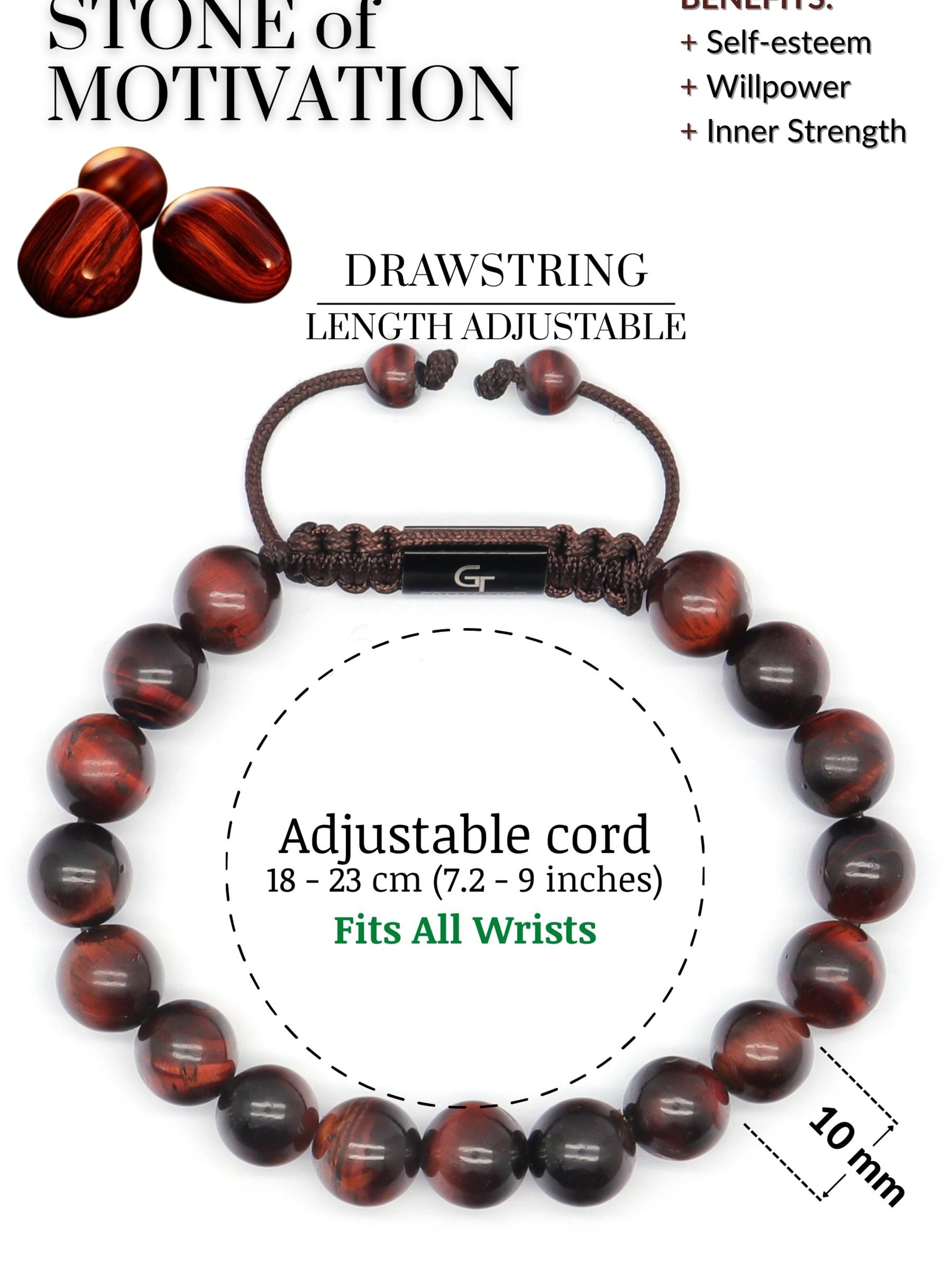 Braccialetto 'The Motivation Set Classic' di GT Collection in rosso