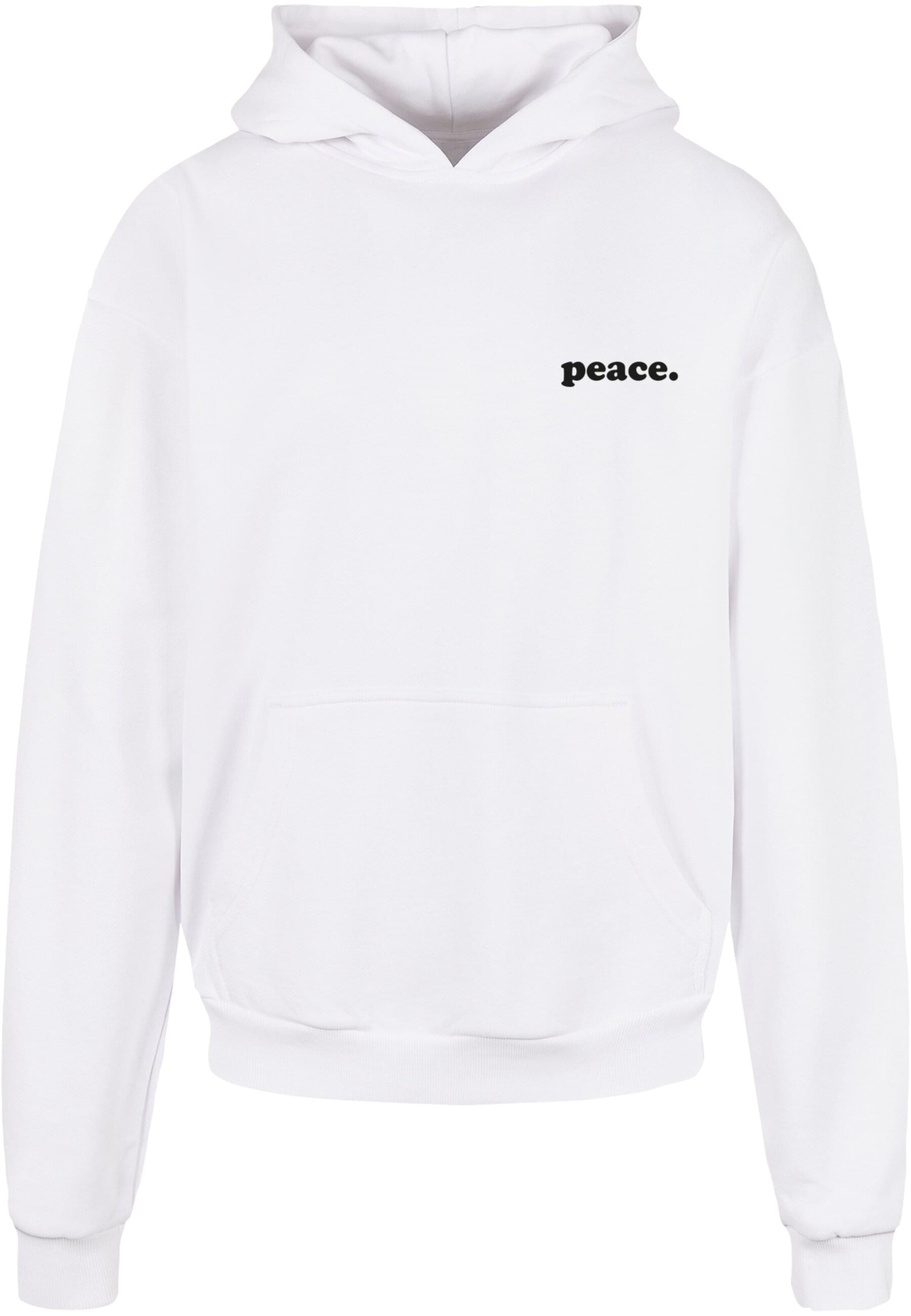 Sweat-shirt 'Peace - Wording Peace White and Peace' Merchcode en blanc : devant