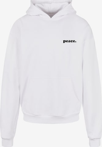 Merchcode Sweatshirt 'Peace - Wording Peace White and Peace' in Weiß: predná strana