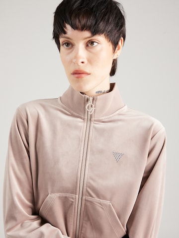 GUESS Athletic Zip-Up Hoodie 'Couture' in Pink