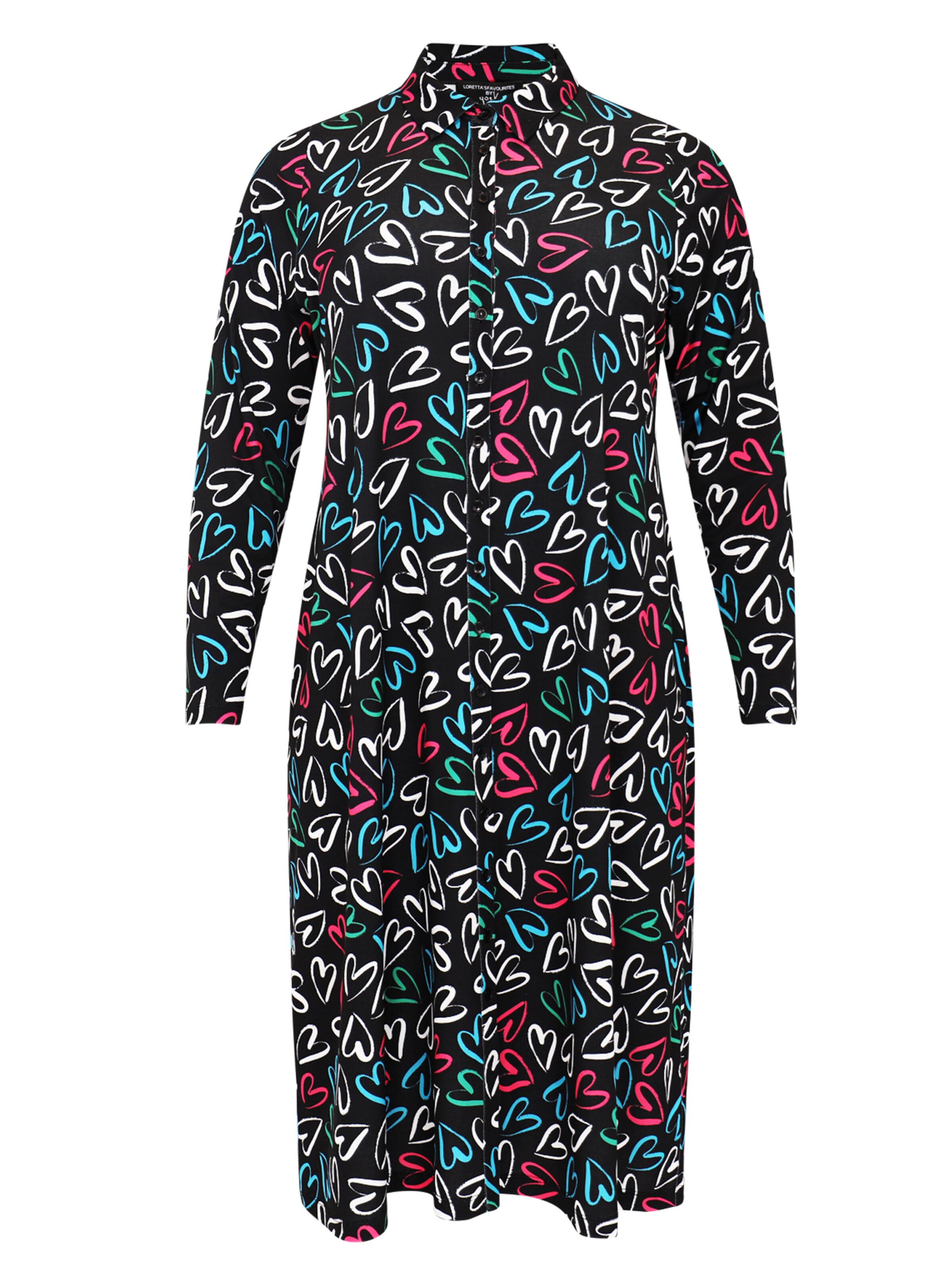 YOEK Shirt dress in Black: front