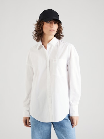 Tommy Jeans Блуза в бяло: отпред