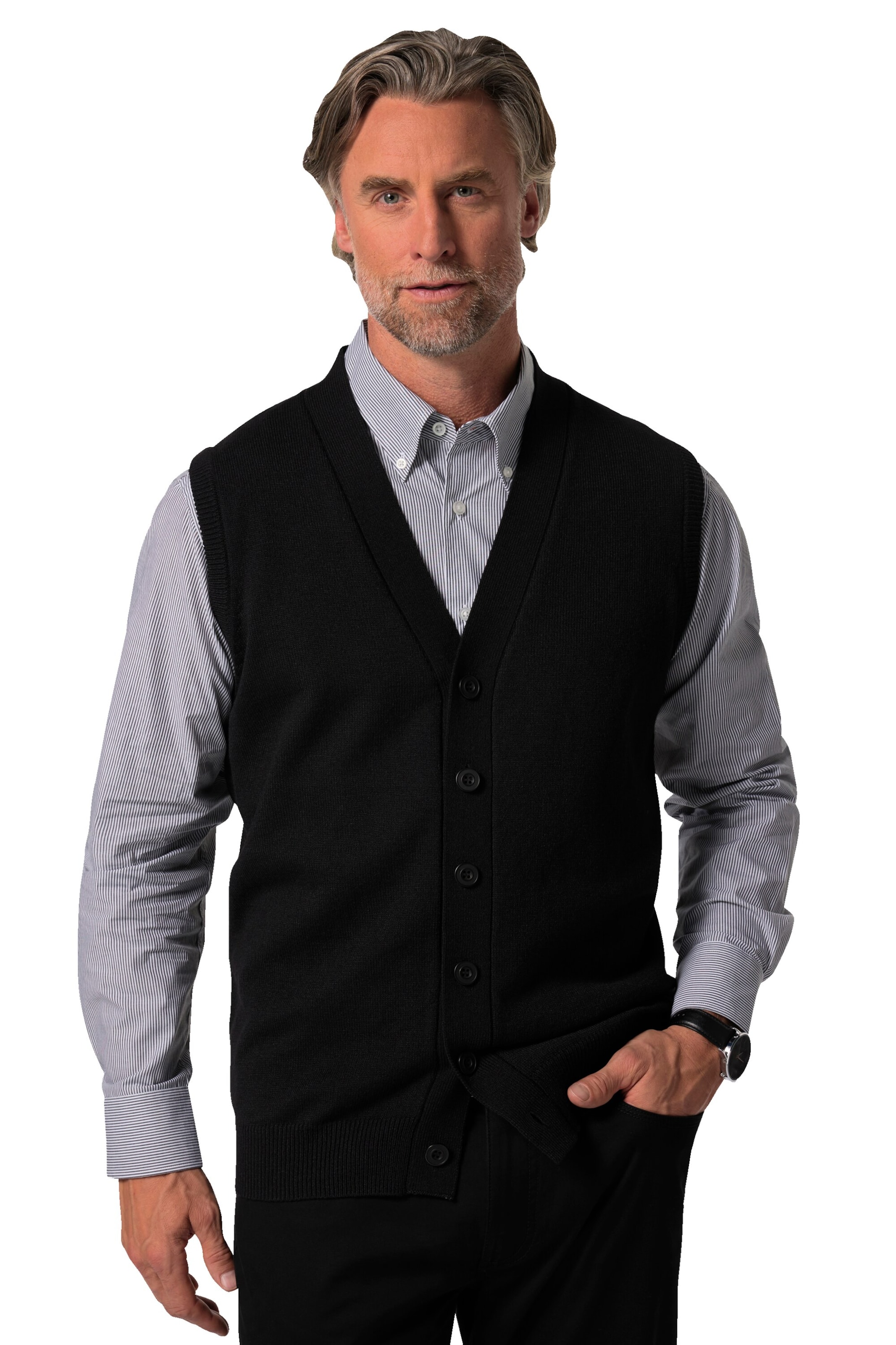 Vestes en maille Boston Park en noir : devant