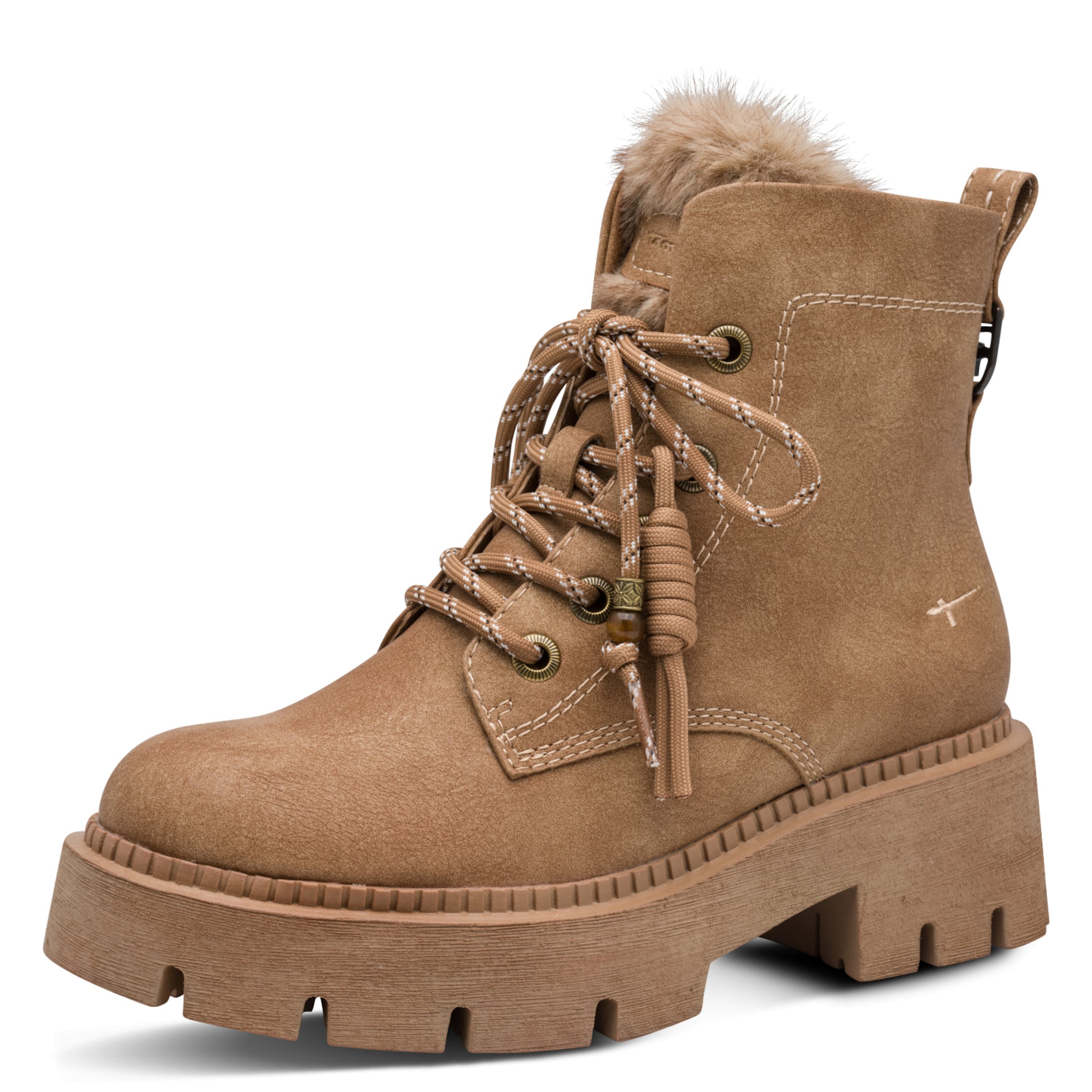 Tamaris Bottines à lacets en 36 en camel, Vue avec produit