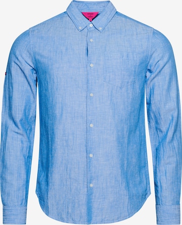 Superdry Regular fit Button Up Shirt in Blue: front