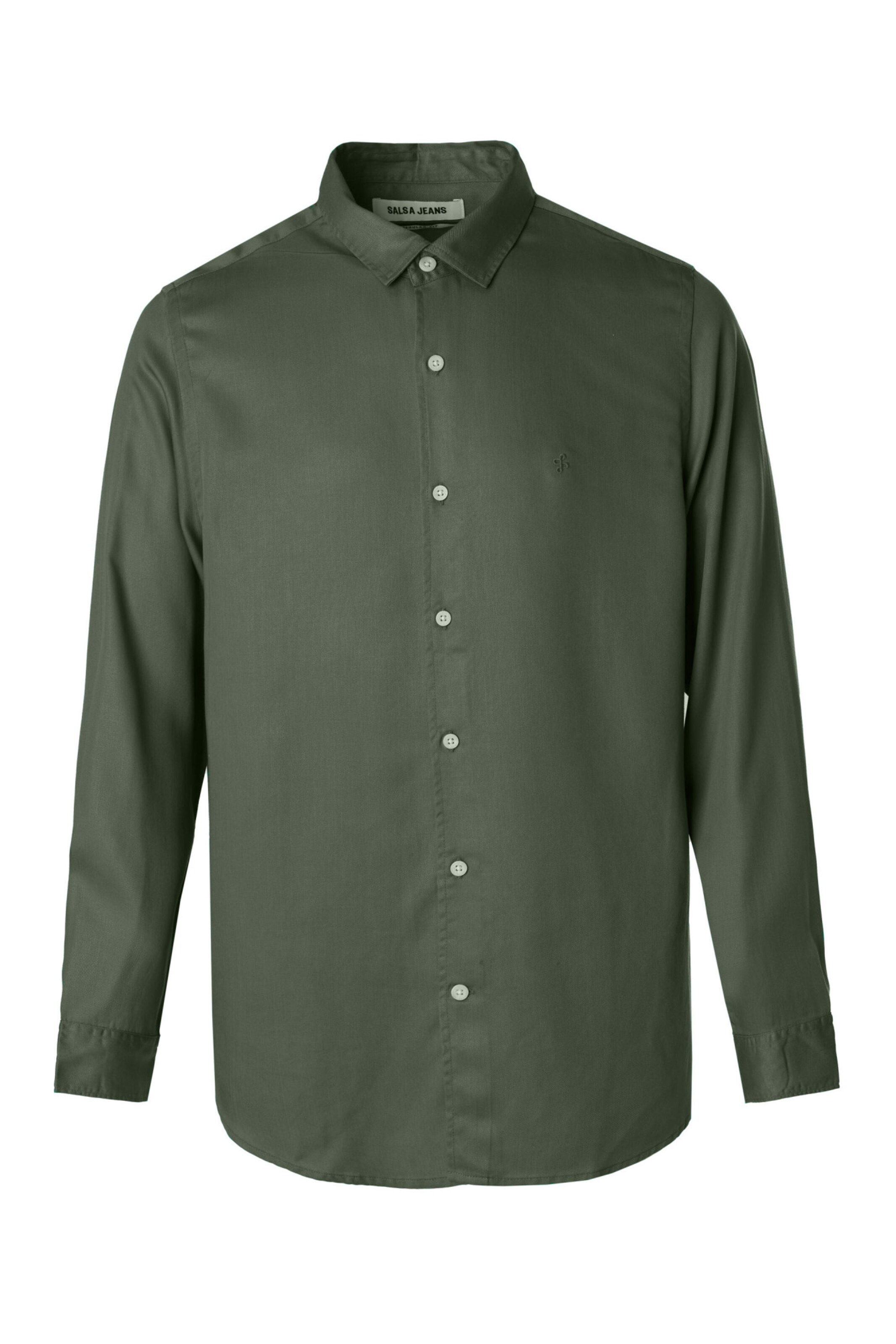 Salsa Jeans Regular fit Overhemd in Groen: voorkant