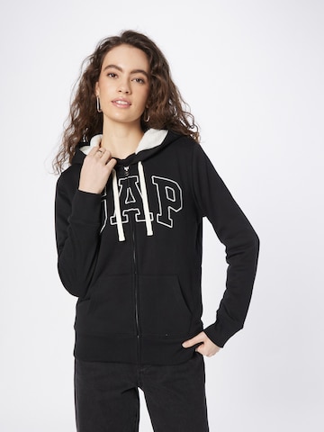 GAP Кофта на молнии в Черный: спереди