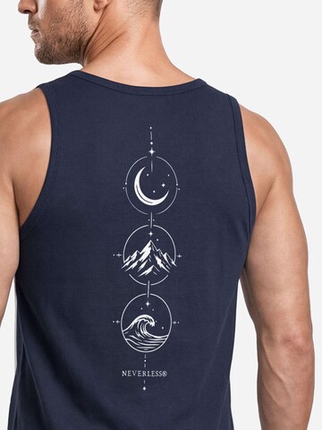 Neverless Shirt 'Berg Mond Welle' in Blue