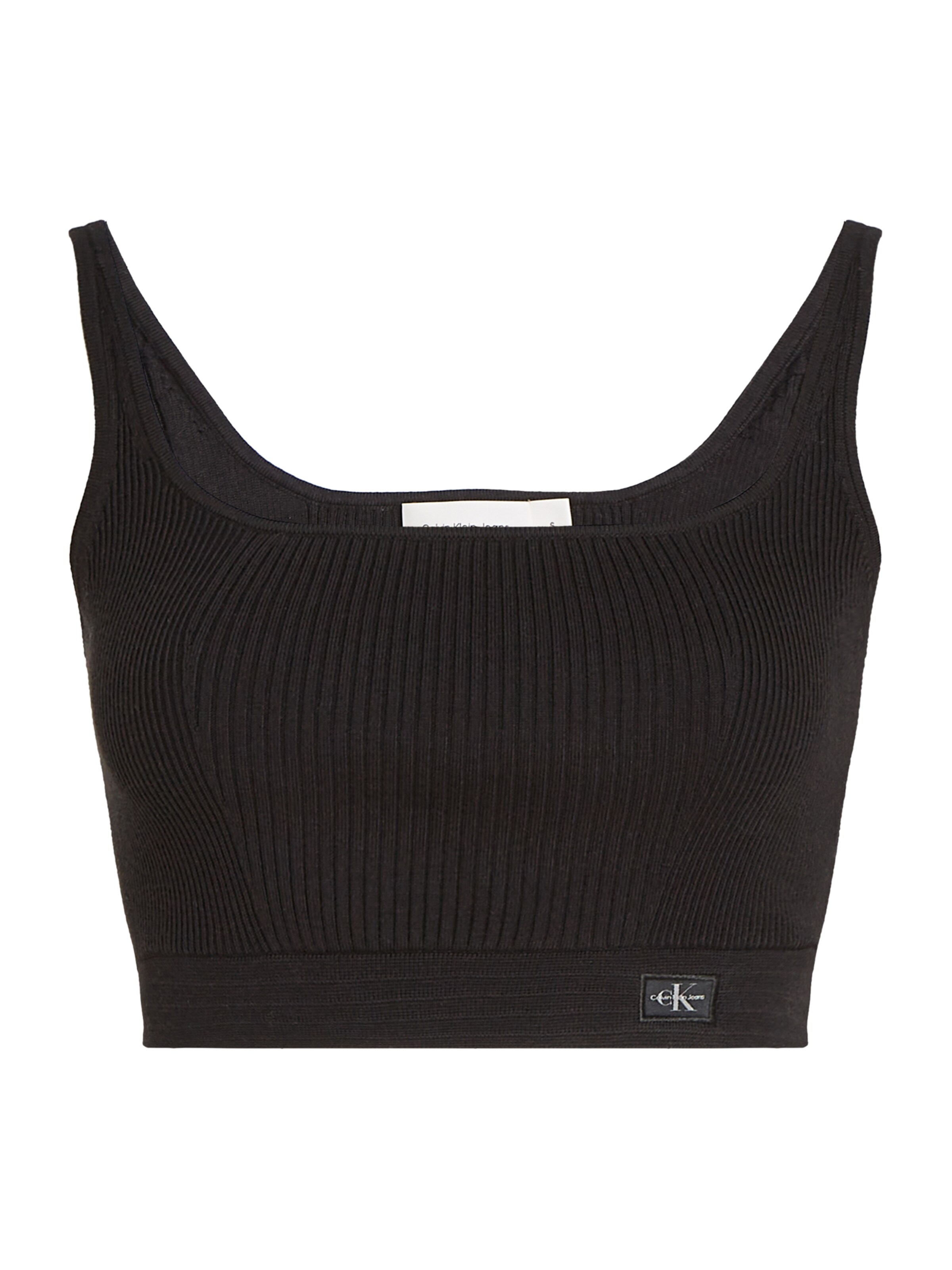 Calvin Klein Jeans Vyšívaný top - Čierna: predná strana