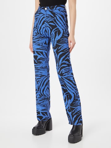 Monki Regular Trousers in Blue: front