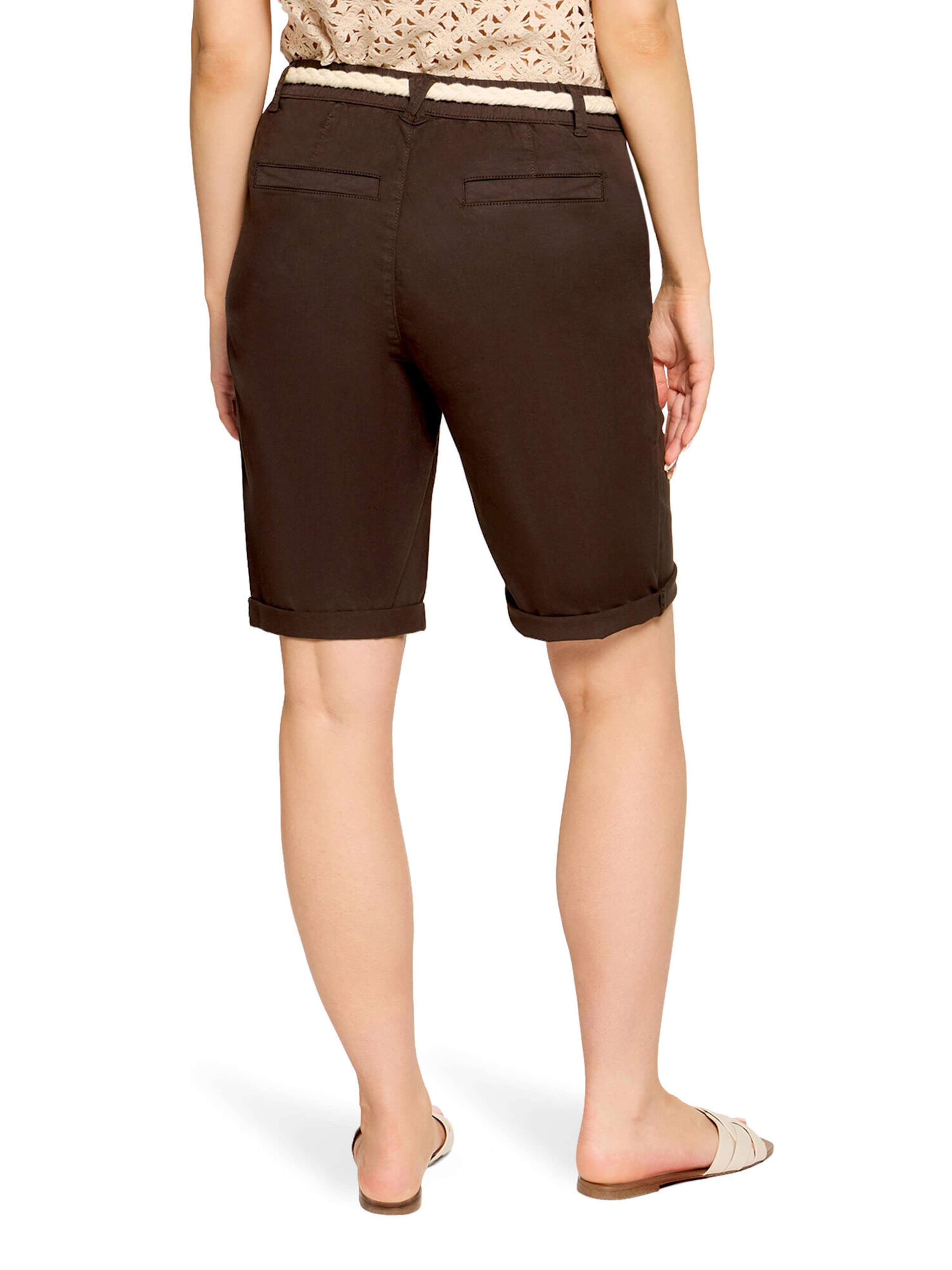 Cartoon Loosefit Bermuda mit Bindegürtel in Braun