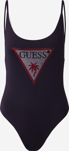 GUESS Bustier Badeanzug in Schwarz: predná strana