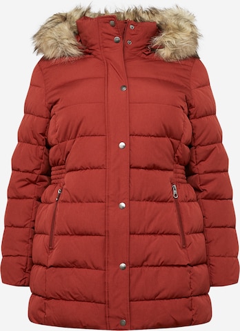ONLY Carmakoma Winter jacket 'LUNA' in Brown: front