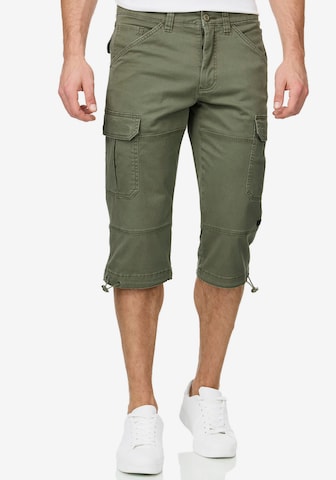 INDICODE Regular Cargo Pants in Green: front