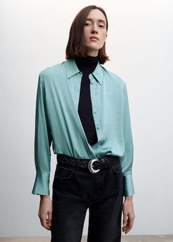 MANGO Blouse in Blauw: voorkant