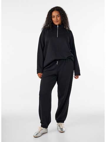 Zizzi Regular Hosen 'FLAMELA' in Schwarz: Vorderseite
