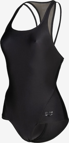ARENA Bustier Strój kąpielowy sportowy 'MESH PANELS POWER BACK' w kolorze czarny