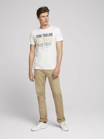 TOM TAILOR DENIM Tričko – bílá