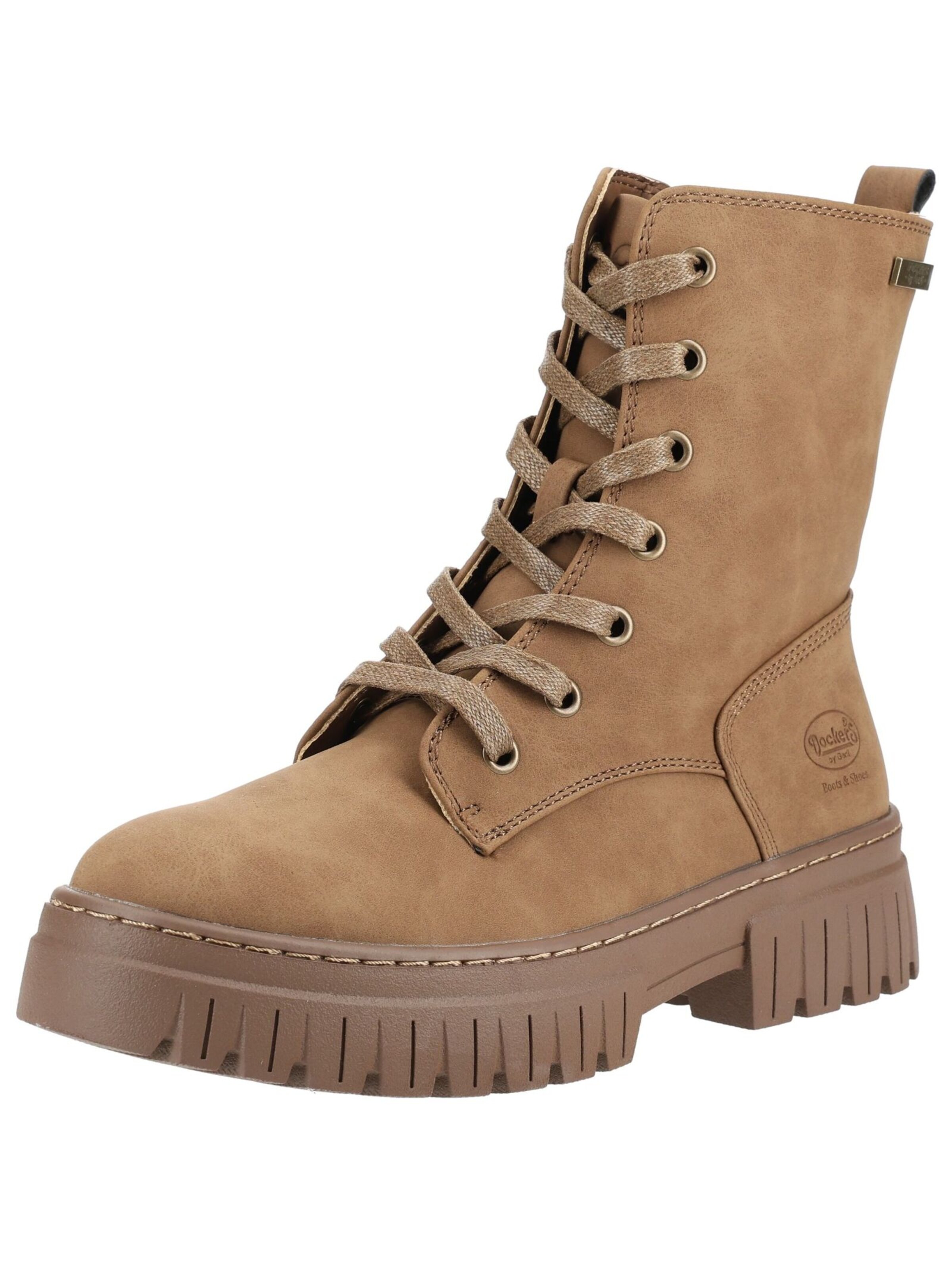 Dockers by Gerli Lace-Up Ankle Boots in Brown: front